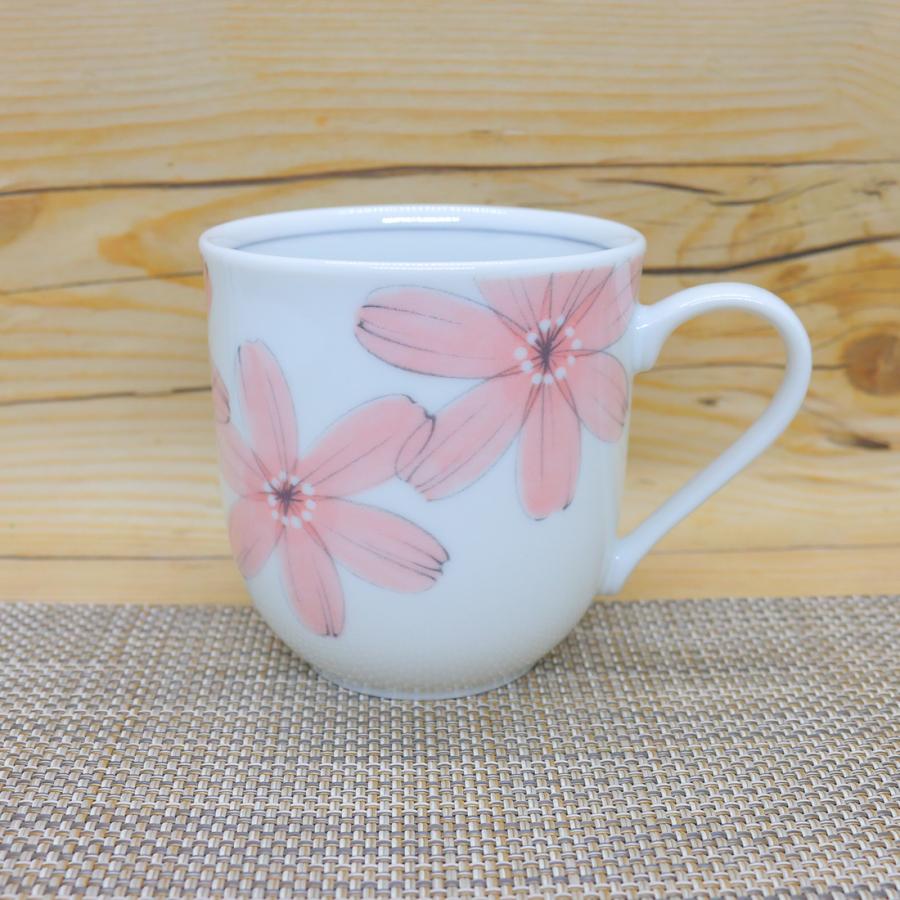 マグカップ 美濃焼 花しづかUKマグ（ピンク/ブルー） 軽量 花柄