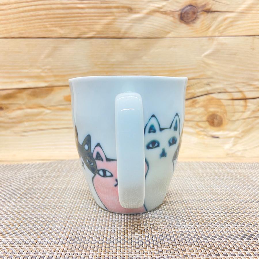 マグカップ 有田焼 波佐見焼 ネコの集会マグ（オレンジ） 猫｜和食器