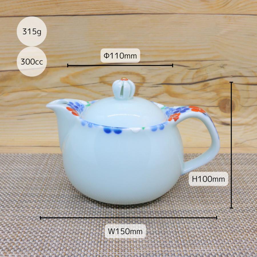 急須 有田焼 つまみ菊割花絵ポット 花柄｜和食器 陶器 三階菱 : 有田焼