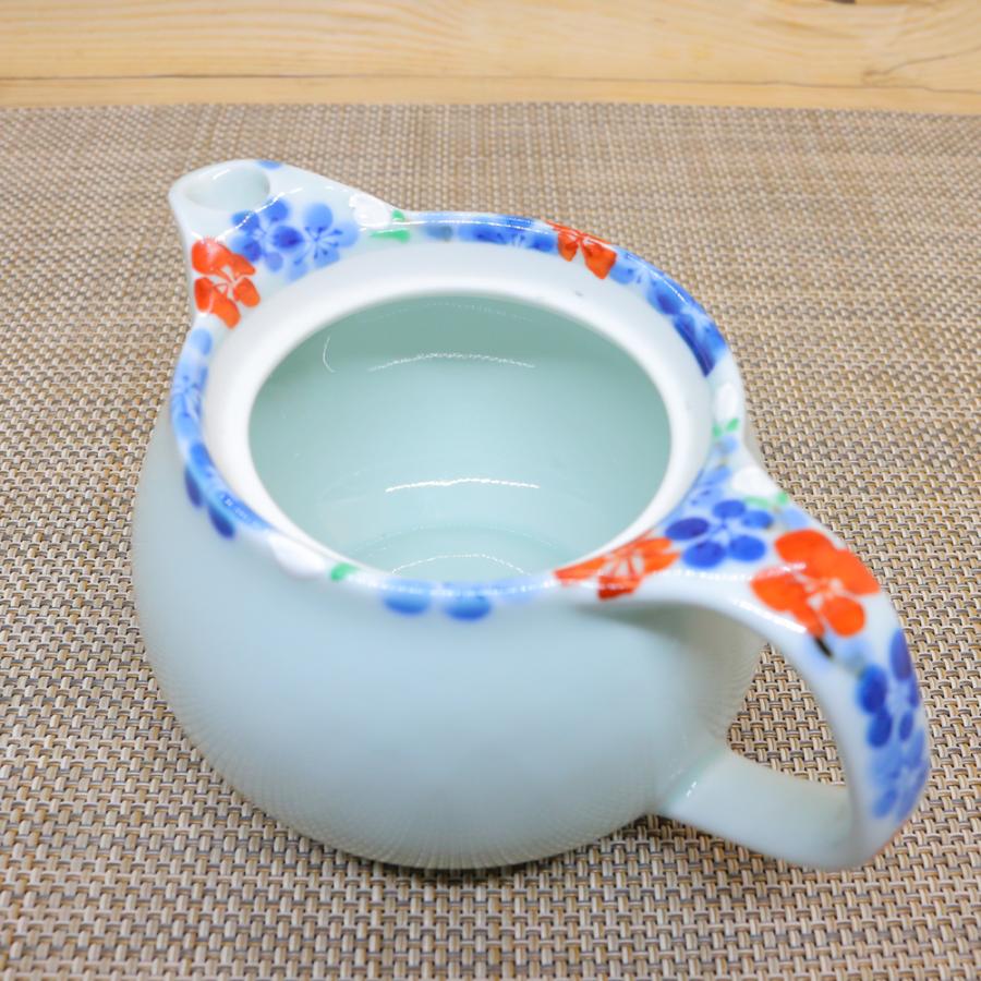 青と白の花柄陶器急須有田焼 急須 有田焼 華菊青丸ポット 花柄｜和食器 陶器 三階菱 : 有田焼