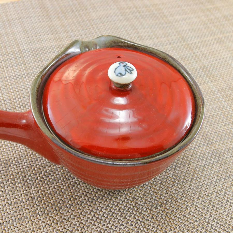 急須 有田焼 波佐見焼 赤濃小兎急須 うさぎ 兎 赤色 土物｜和食器 陶器