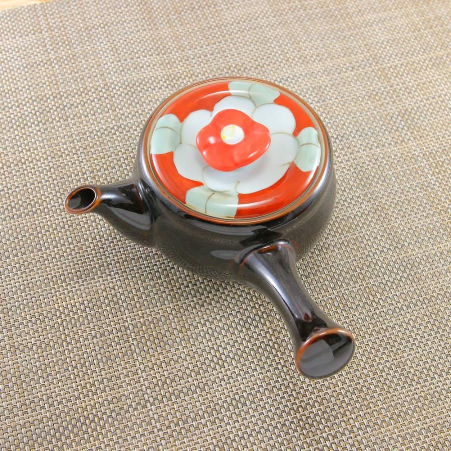 急須 有田焼 波佐見焼 濃山茶花急須（赤） 花型のつまみ 色違いあり 花
