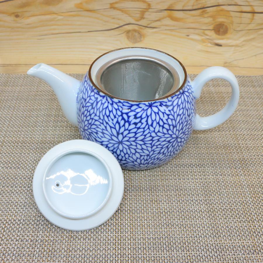 急須 有田焼 華菊青丸ポット 花柄｜和食器 陶器 三階菱 : 有田焼通販