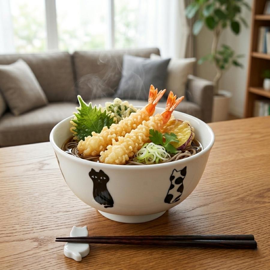 丼（どんぶり） 美濃焼 モノクロ猫丼（大） 軽量｜和食器 陶器 三階菱