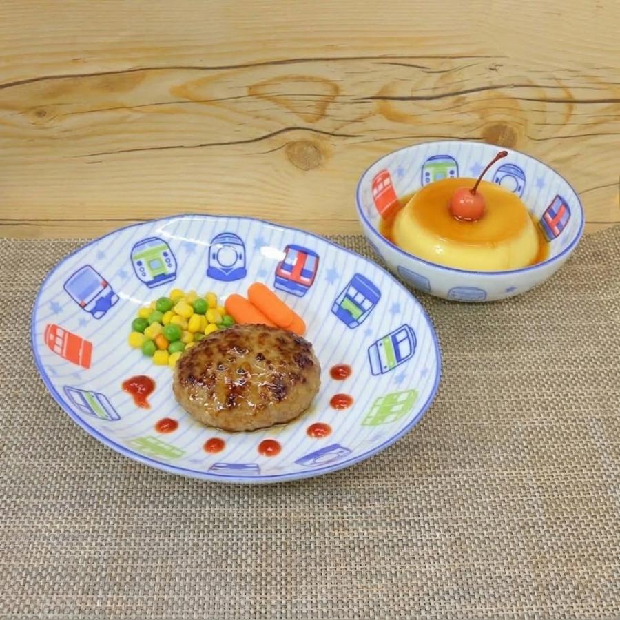 皿 小鉢 美濃焼 子供用食器 トレインフェイス（6寸楕円深皿・小鉢