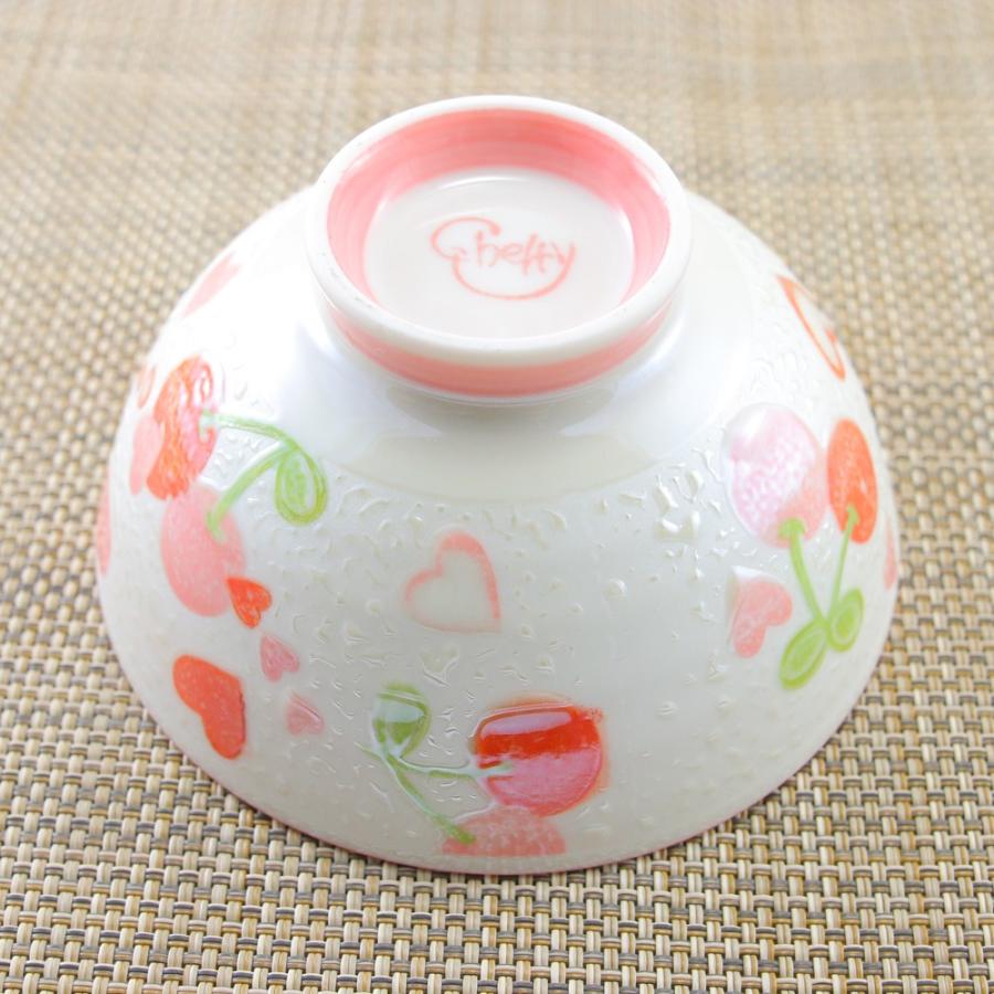 可愛いウィンク顔 陶器ご飯茶碗 子供用食器 インテリア皿 茶碗 美濃焼 子供用 キラキラさくらんぼ茶碗 女の子 かわいい おしゃれ