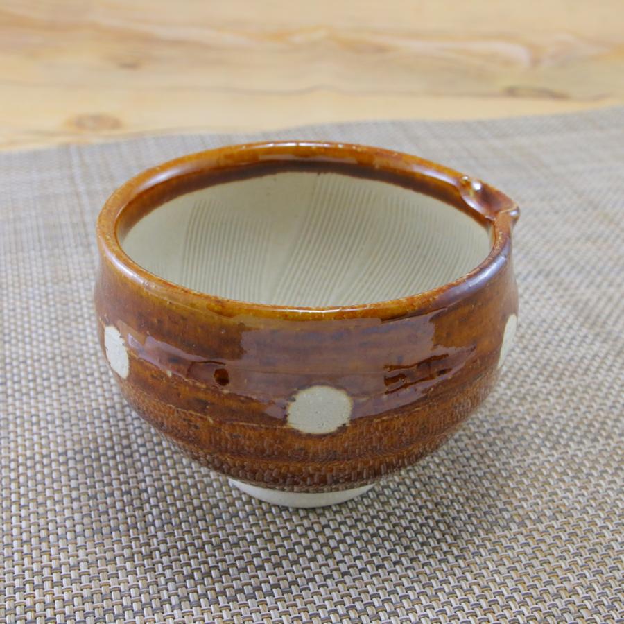 すり鉢 美濃焼 3.5寸丸片口アメ水玉すり鉢 調理器具 ドレッシング｜和