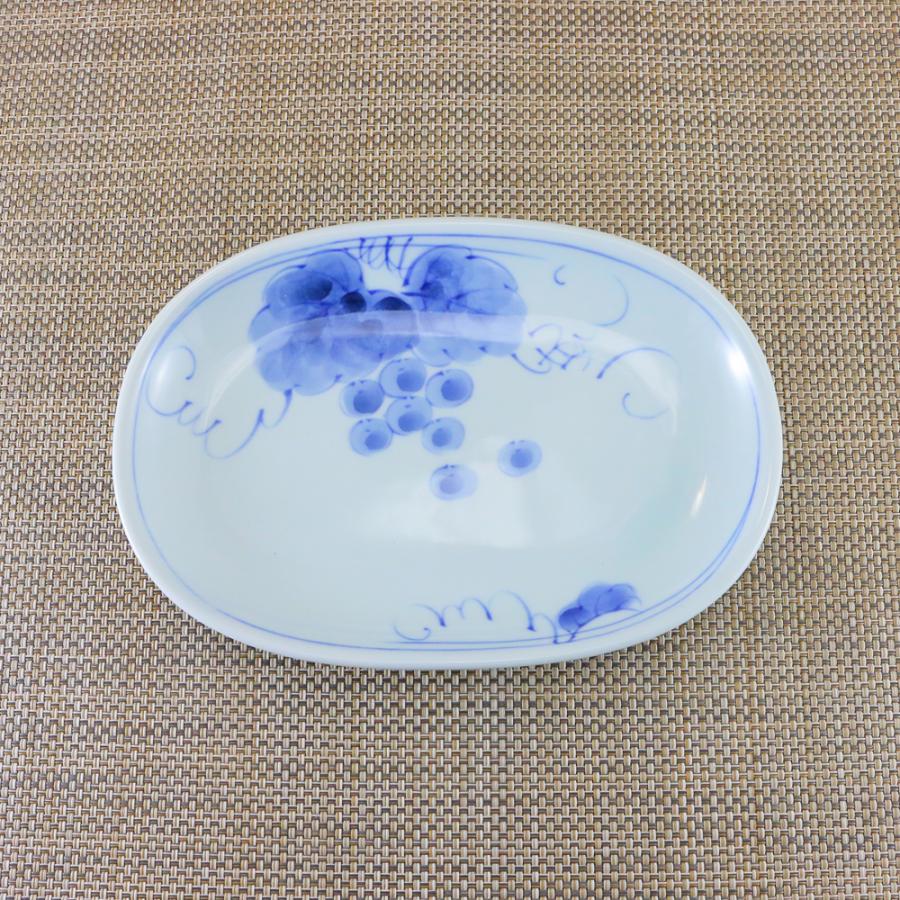 焼き物皿 有田焼 波佐見焼 ぶどう楕円皿（大/小）葡萄 ぶどう 柄 魚 串