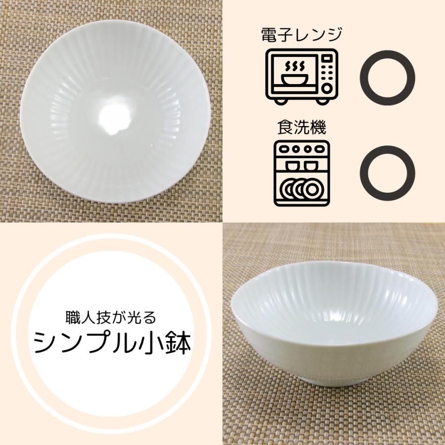 小鉢 有田焼 波佐見焼 白磁シノギ小付 しのぎ シノギ 丸鉢 ボウル