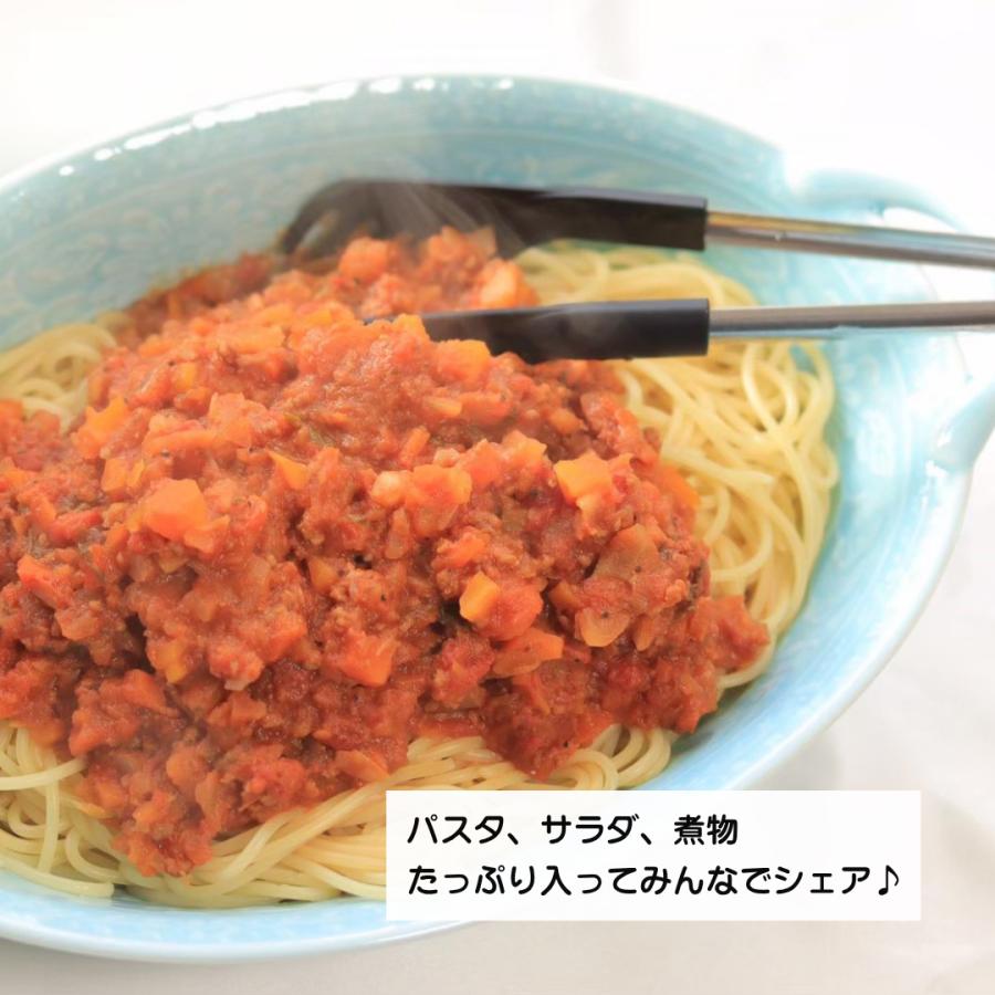 鉢 有田焼 楕円鉢 青磁唐草彫刻取っ手付きパスタ鉢 大鉢 パスタ鉢