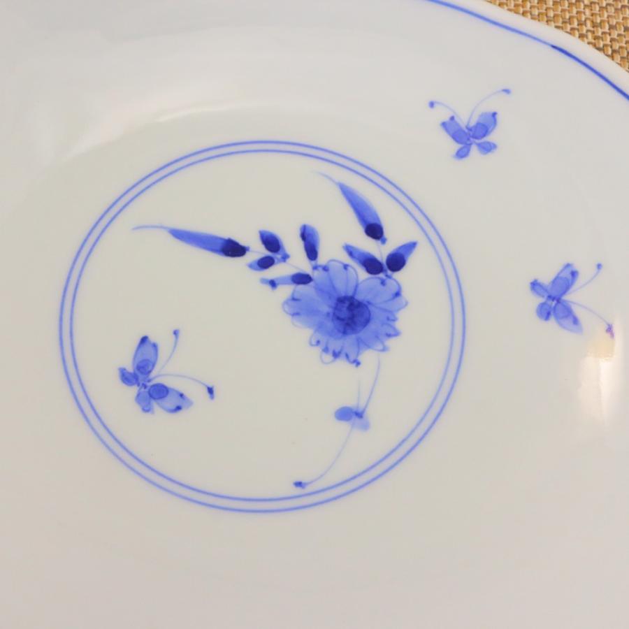 平皿 有田焼 波佐見焼 楕円皿 オリジナル 小蝶花楕円皿 花柄 中 平皿 有田焼 波佐見焼 楕円皿 オリジナル 小蝶花楕円皿 花柄 中
