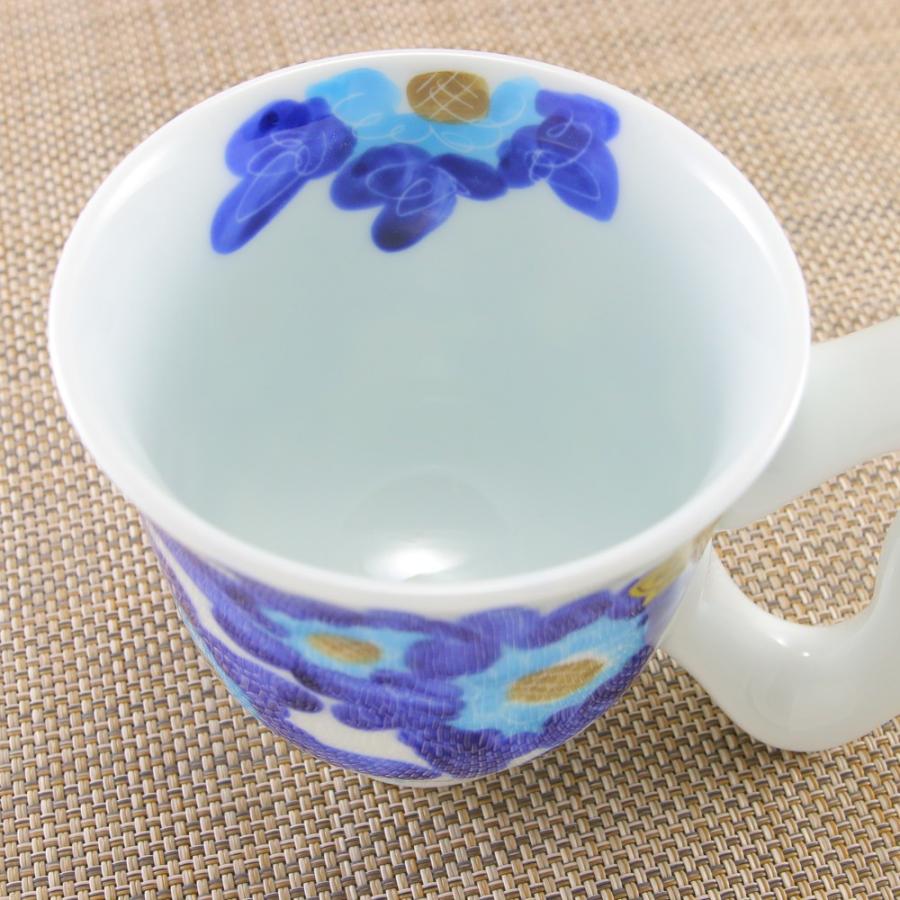 マグカップ 有田焼 波佐見焼 台丹軽量花マグ 青 大きい持ち手 色違いペアあり 花柄 敬老の日 和食器 陶器 三階菱 6 1 有田焼通販の店花笑み 通販 Yahoo ショッピング