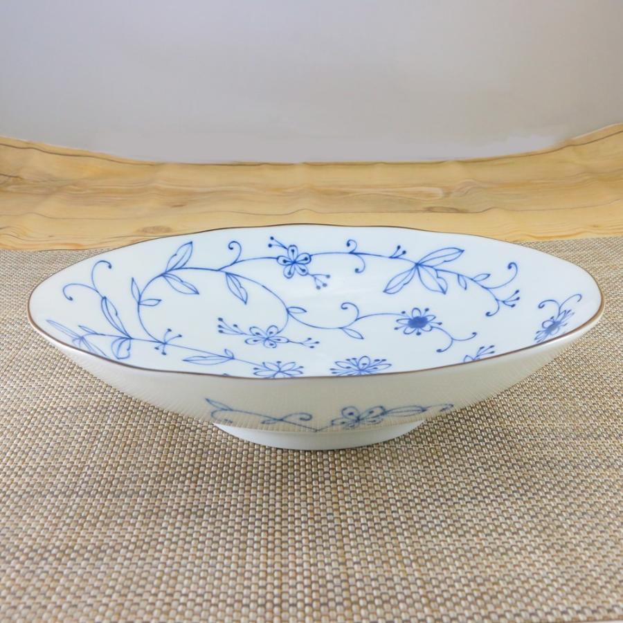 カレー皿 美濃焼 楕円皿 線唐草7寸楕円皿 花柄 カレー パスタ｜和食器