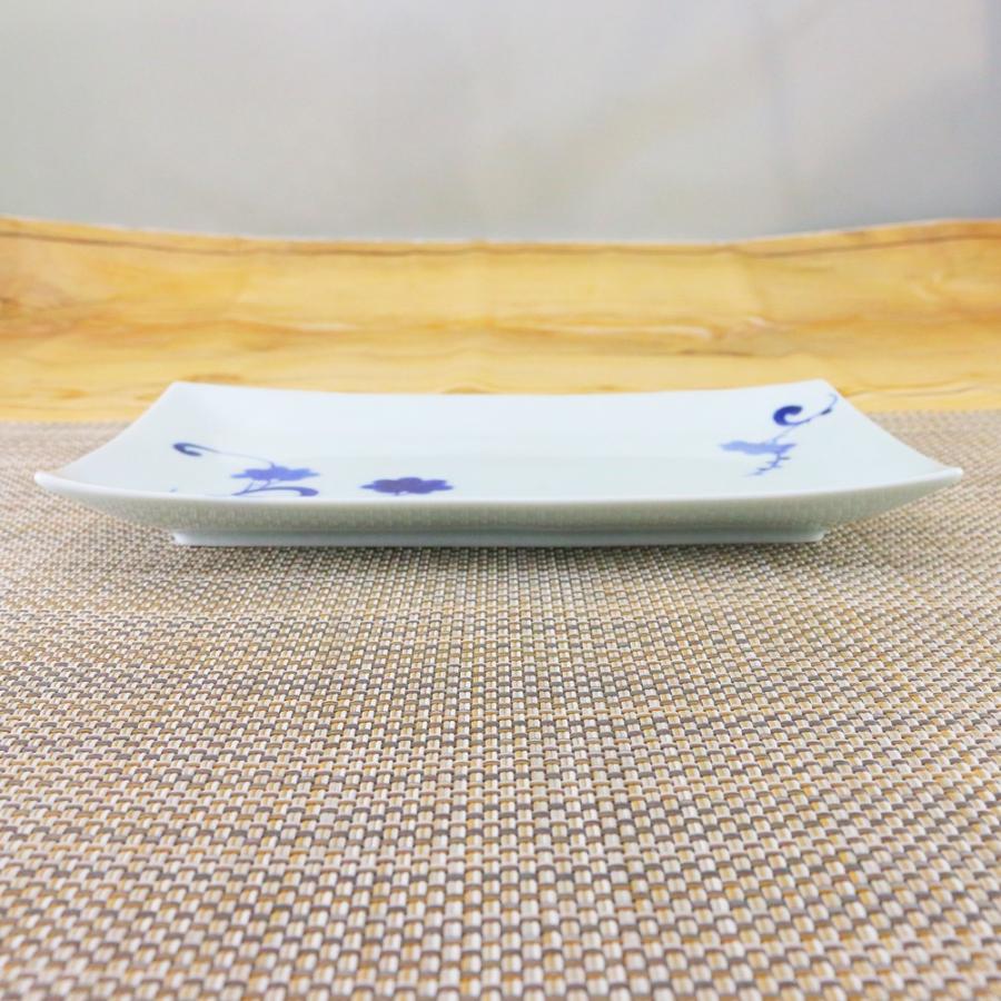 焼き物皿 有田焼 長角皿 花絵焼き物皿 魚 串｜和食器 陶器 三階菱