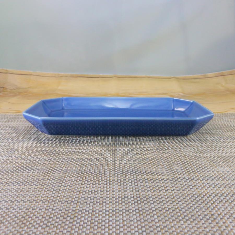 焼き物皿 有田焼 波佐見焼 長角皿 HACHI-HOWプレートL（うすルリ） 青