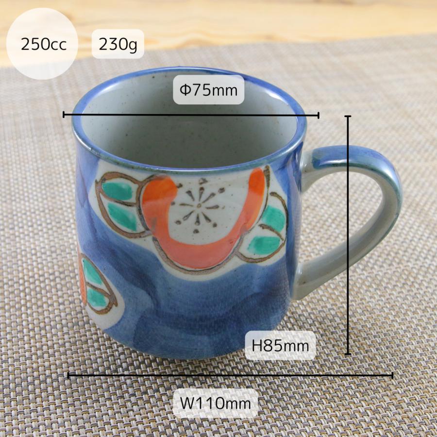 マグカップ 美濃焼 錦どっしりマグ（椿） 花柄 土物｜和食器 陶器 三階