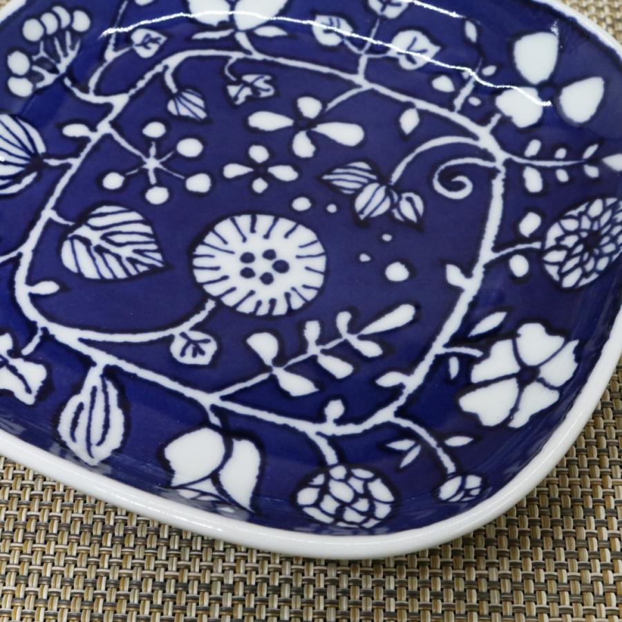 皿 有田焼 波佐見焼 フラワーパレード取皿（ブルー/ホワイト
