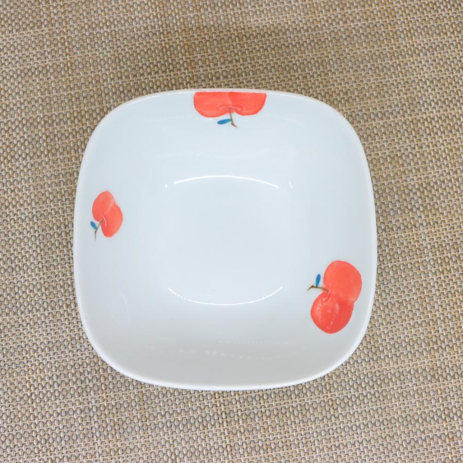 鉢 有田焼 波佐見焼 りんご正角ボウル（大） 四角鉢 サラダ りんご柄