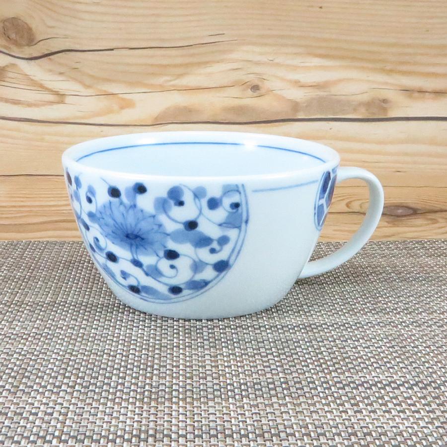 青と白の花柄スープカップ 青と白の花柄スープカップ 白と青の花柄スープカップ