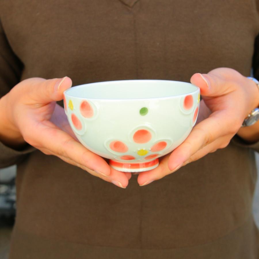 【モモ】未使用♪陶あん可愛い花柄お茶碗(深め)4個 【定価32,000円】 茶碗 有田焼 一珍梅濃軽量茶碗（小・ピンク） 軽い 軽量 梅 花柄