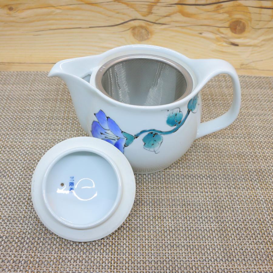 青と白の花柄陶器急須有田焼 急須 有田焼 波佐見焼 オリジナル はるかポット 持ちやすい 花柄
