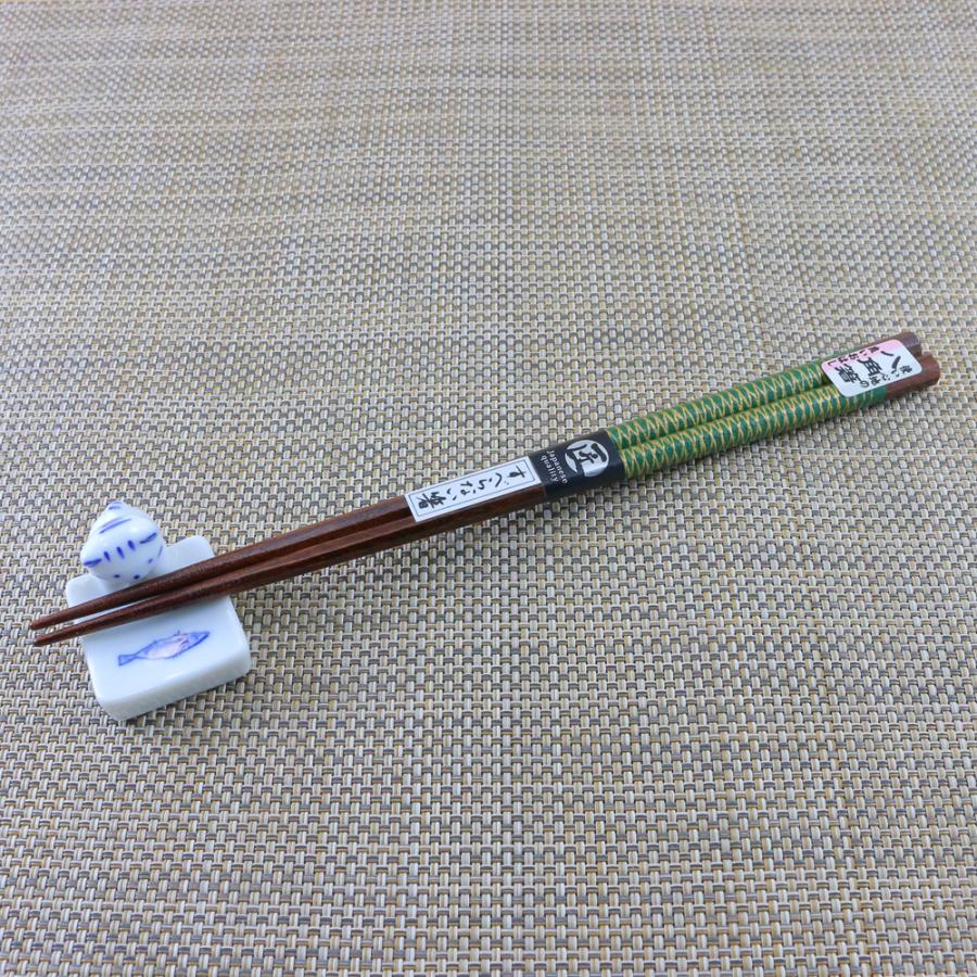 お箸 脳を刺激 八角大雅緑 （22.5cm） 滑らない 夫婦箸 （ネコポス配送