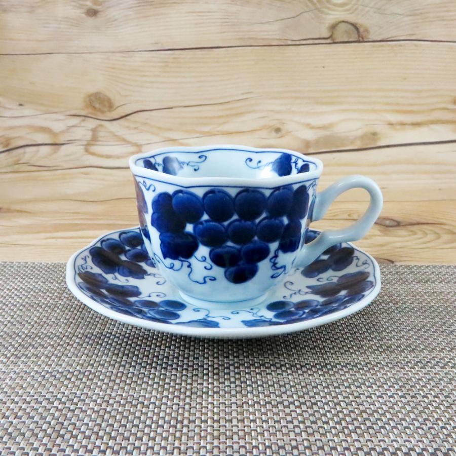 ティーカップ 美濃焼 ぶどうコーヒーカップ＆ソーサー｜和食器 陶器 三  