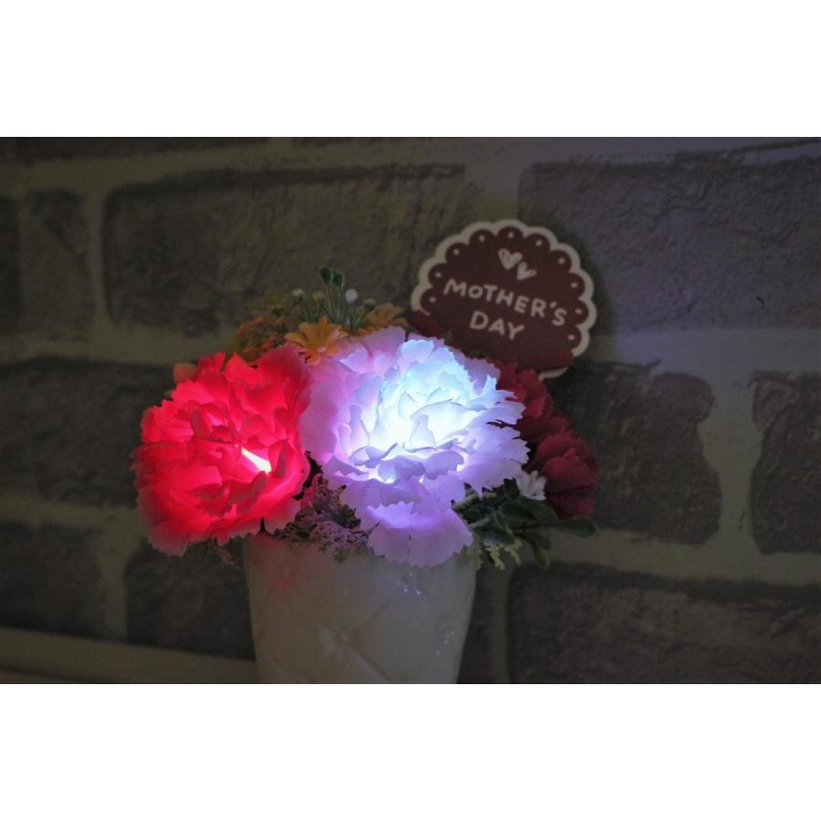 母の日 暗くなると光るカーネーション フラワー アレンジメント 贈り物 ギフト Led光る花 Zik3uj7bef Fleurbrillant 通販 Yahoo ショッピング