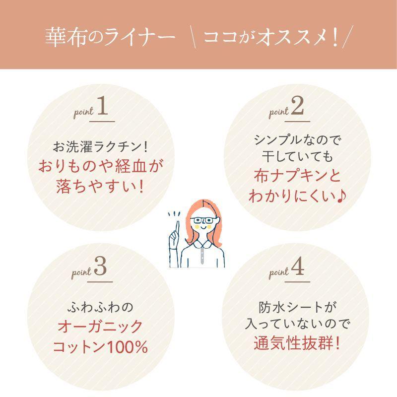 華布（hanafu） スナップ付ライナー Sサイズ 3枚入り おりものシート