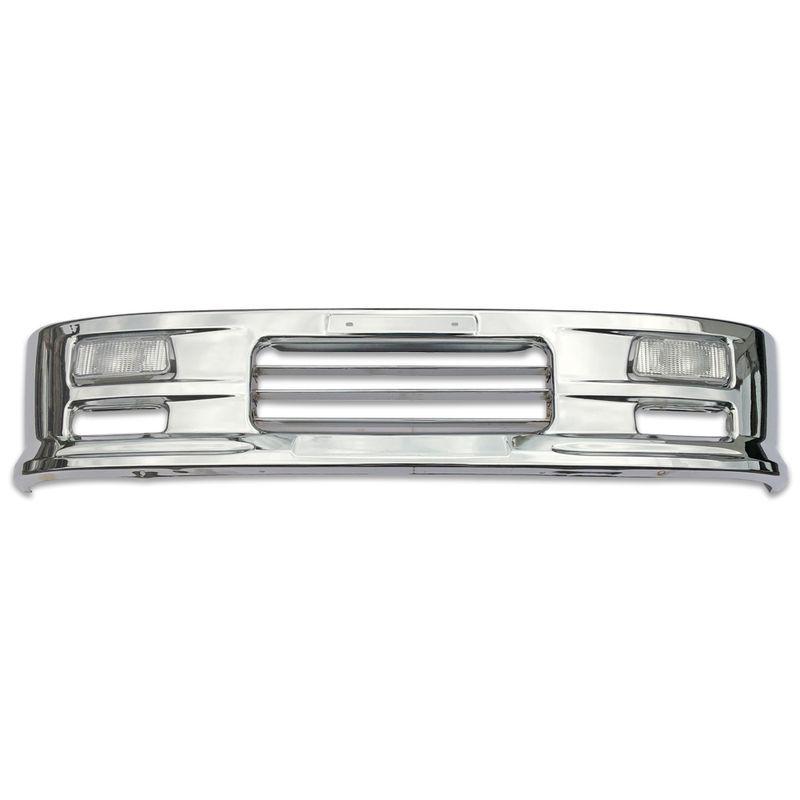 汎用 2t 標準 メッキ バンパー エアダム 一体 スポイラー 鉄製 新品  