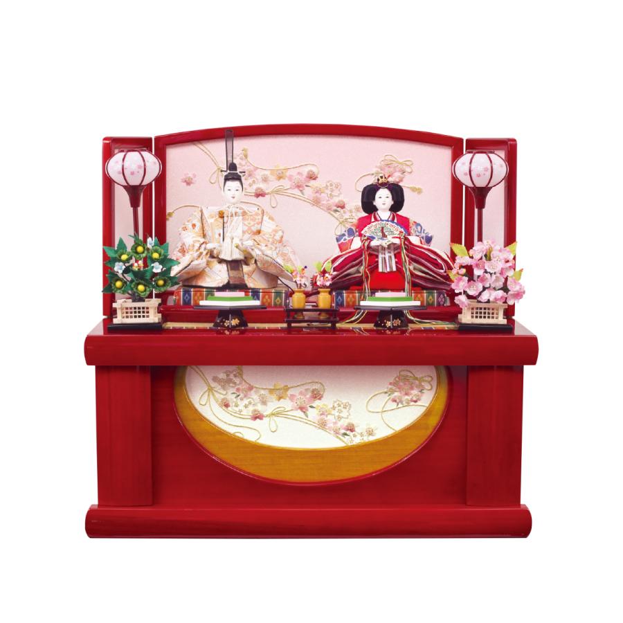雛人形 コンパクト おしゃれ かわいい ひな人形 木製 木 収納飾り 親王飾り 「扇桜」(47838円)