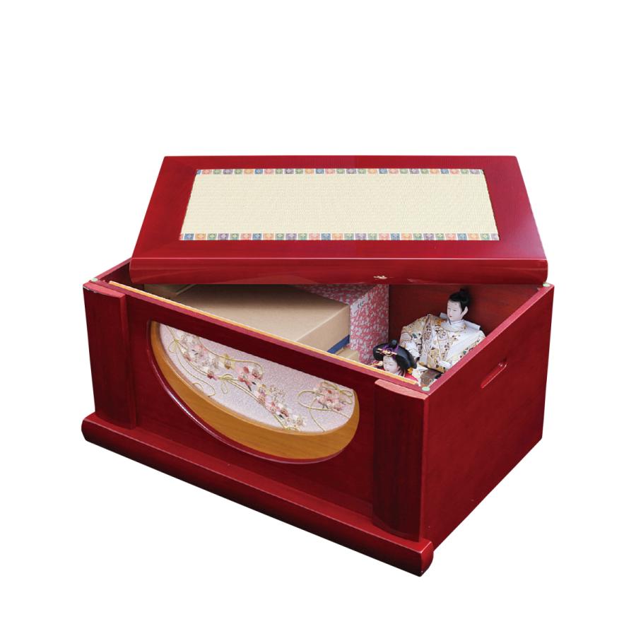 雛人形 コンパクト おしゃれ かわいい ひな人形 木製 木 収納飾り 親王飾り 「扇桜」     商品情報    雛人形　扇桜【収納飾り】【箱型収納】【親王飾り】飾り寸法　間口65×奥行44×高さ60cm収納時…　間口65×奥行