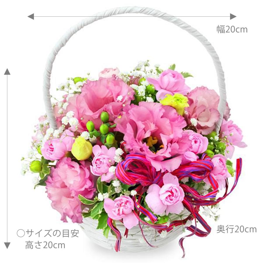 花キューピット 今月のおすすめ ピンク系のかわいいバスケットの