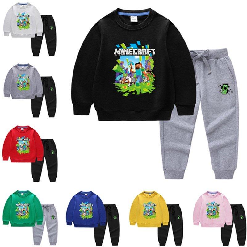 13color 新作春秋着 Minecraft マインクラフト 子供服 セットアップ キッズ トップス 注目の福袋 長ズボン通学通園 2点セット パンツ 上下セット 長袖 トレーナー