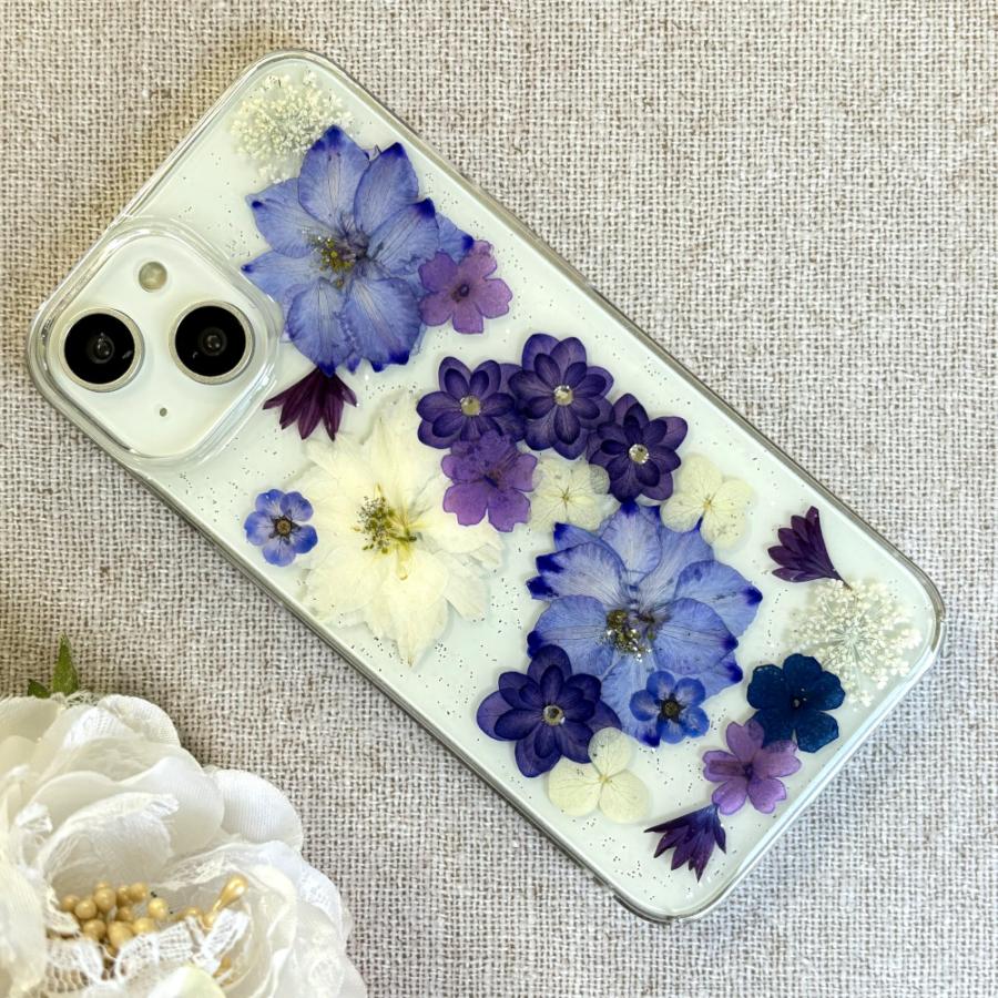 ハンドメイドの 押し花 iPhone ケース NO.689】押し花＆レジン