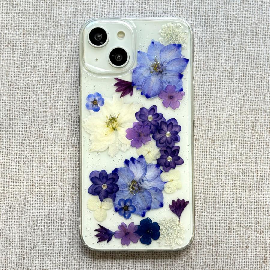 ハンドメイドの 押し花 iPhone ケース NO.689】押し花＆レジン