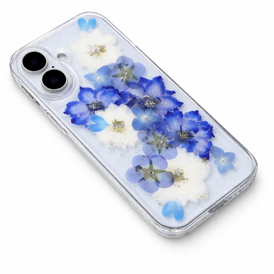 ハンドメイドの 押し花 iPhone ケース NO.695】押し花＆レジン