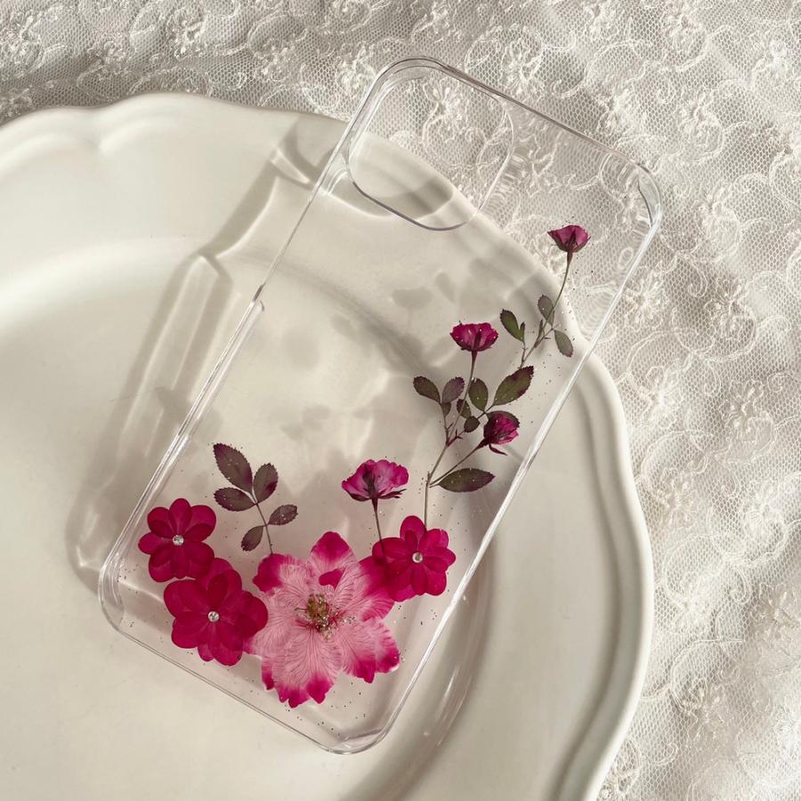 ほぼ全機種対応 押し花 スマホケース No.510】ハンドメイドの押し花 