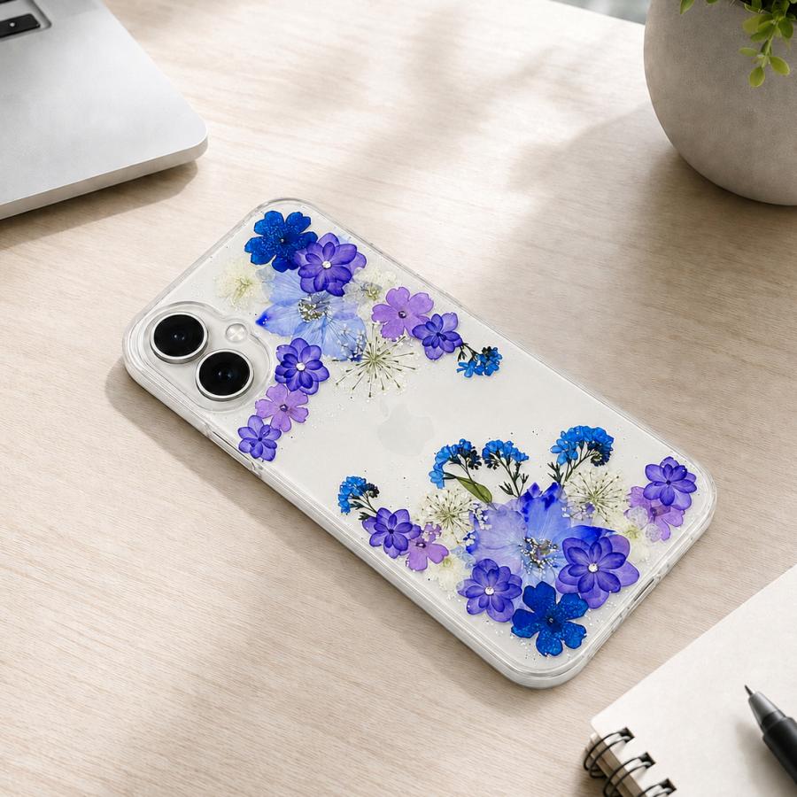 ほぼ全機種対応 押し花 スマホケース No.610】ハンドメイドの押し花