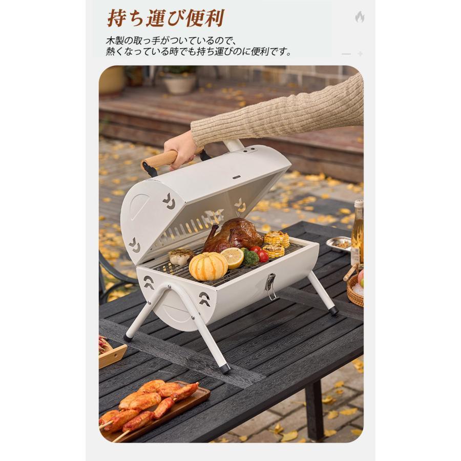 バーベキューコンロ バーベキューグリル 卓上 ドラム缶 BBQコンロ BBQグリル キャンプ アウトドア キャンプ用品　小型 蓋付き｜hanahana-syoten｜05