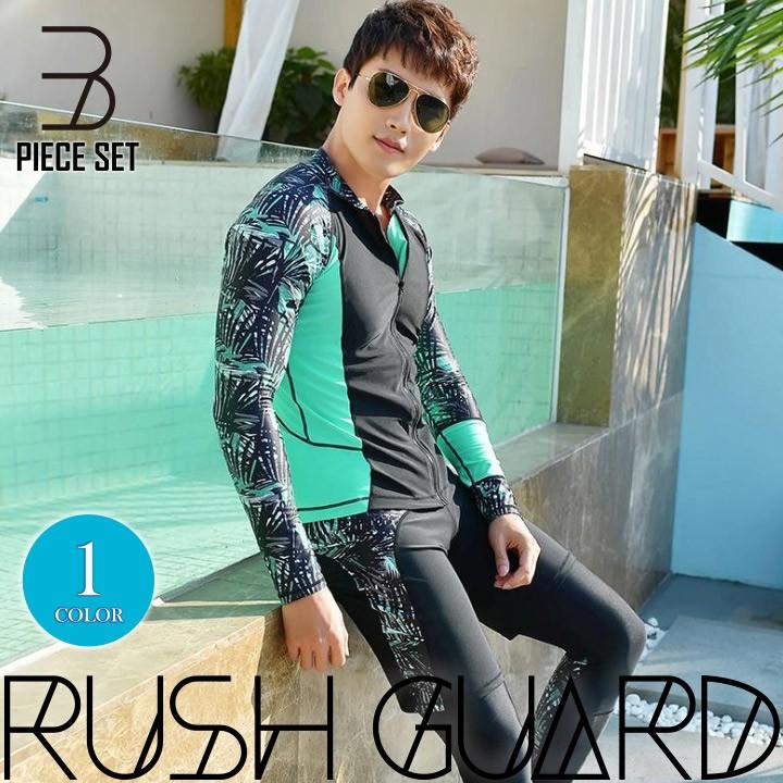 ラッシュガード メンズ 3点セット 水着 マリン ボタニカルデザイン お揃い 紫外線対策 日焼け防止 大きいサイズ 彼女とお揃い おしゃれ M L Xl 送料無料 1810 2423 786 Hanahana 通販 Yahoo ショッピング