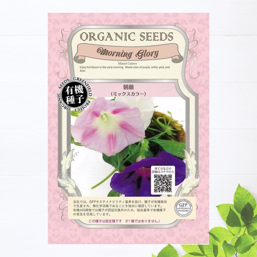 有機種子 朝顔/ミックスカラー Sサイズ 0.6g 種蒔時期 4〜5月 爆買い