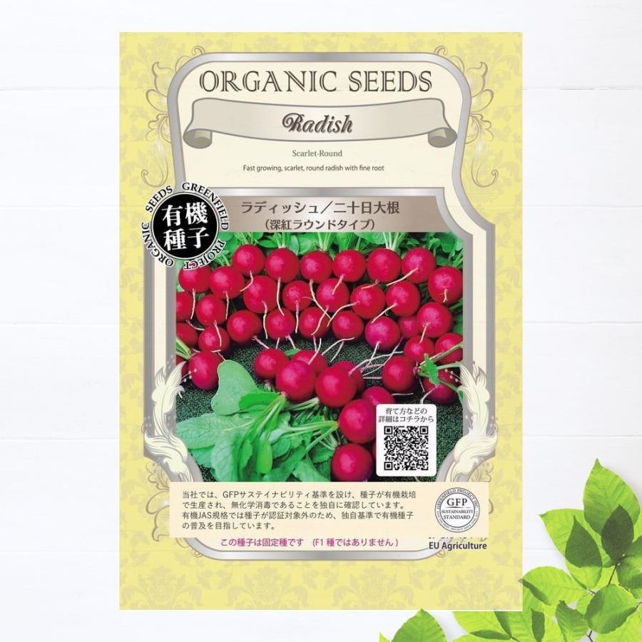 有機種子 ラディッシュ/二十日大根（深紅ラウンドタイプ） Sサイズ 2.0