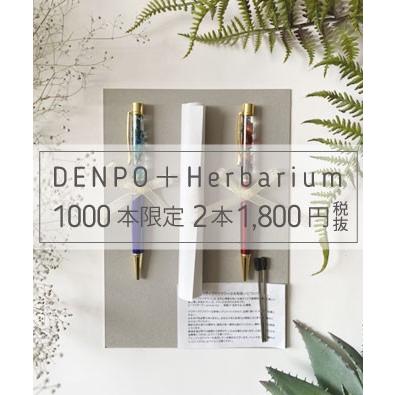 hanahito DENPO 〜2本セットハーバリウムボールペン : 花の