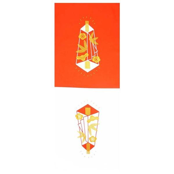 AKATSUKI JAPAN／紅白手ぬぐい 手ぬぐい 日本手ぬぐい 紅白手ぬぐい 熨斗 谷口広樹 京都 加藤萬 : 華