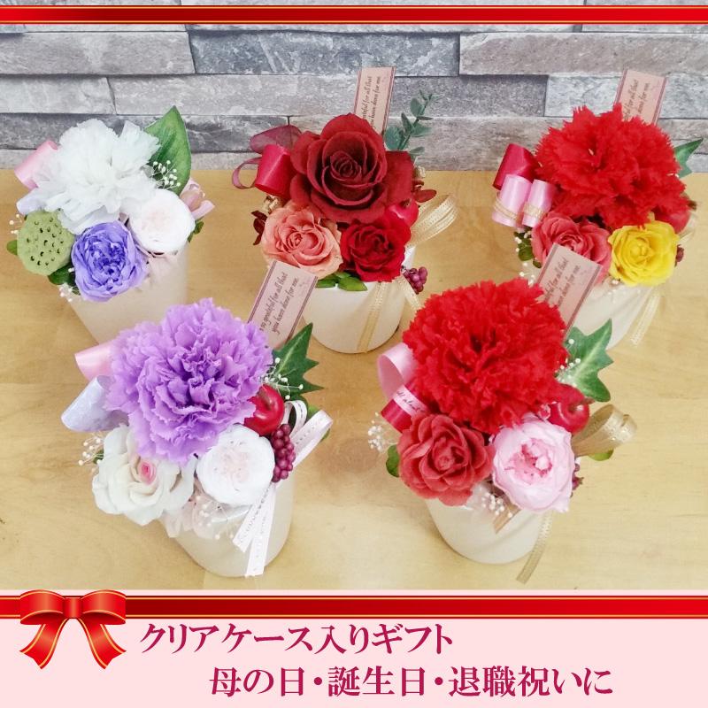 花ギフト プレゼント プリザーブドフラワー 誕生日 還暦 喜寿 傘寿 米寿 カーネーション バラ 赤 ピンク クリアケース付 送料無料 ブリザード 1 1 フラワーセレクトショップ花一歩 通販 Yahoo ショッピング