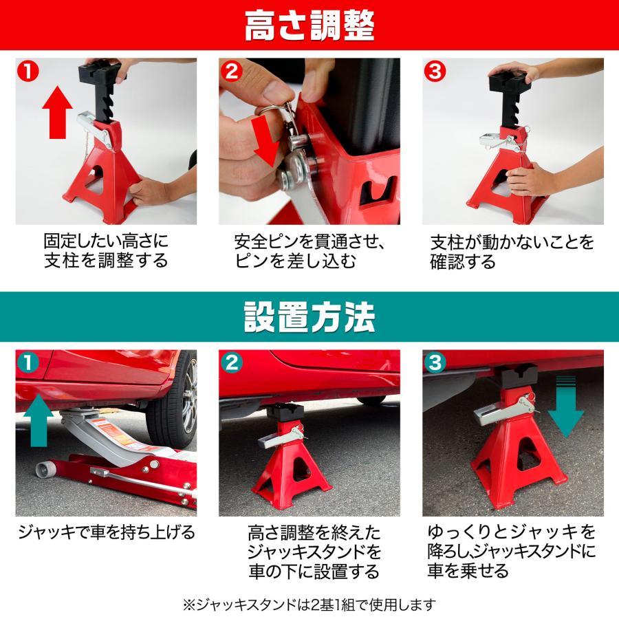 ジャッキスタンド 3t 4基 馬ジャッキ 4台セット ジャッキアップ ウマ