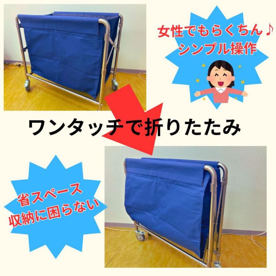 リネンカート 洗濯物用かご 清掃カート 折りたたみ式 取り外し可能 ♯2564 リネンカート 清掃カート 台車 折りたたみ式 洗濯物用 かご台車 負荷約