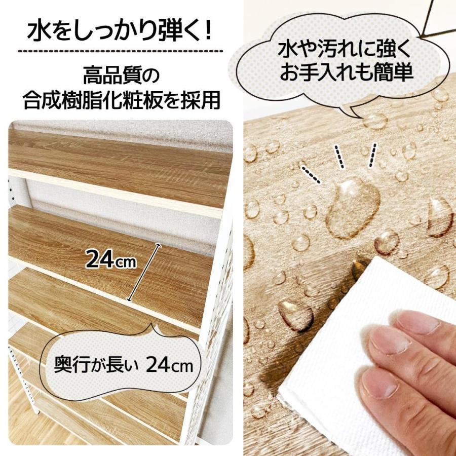 突っ張りラック キッチン 突っ張り収納 突っ張り棚 幅約78cm 高さ約282cm 奥行約25cm ホワイト×ホワイト 送料無料 ※北海道、沖縄県、離島を除く 【ロジ発送】