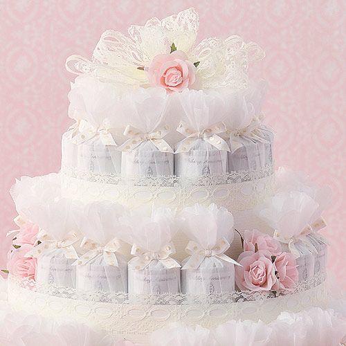 海外正規品 飾れるプチギフト お菓子 結婚式のばらまき用 レースデコレーション ピンク クッキー 43個セット Cs17 1018